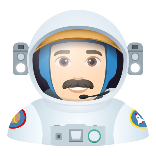 Astronauta Homem: Pele Clara para JoyPixels 10.0