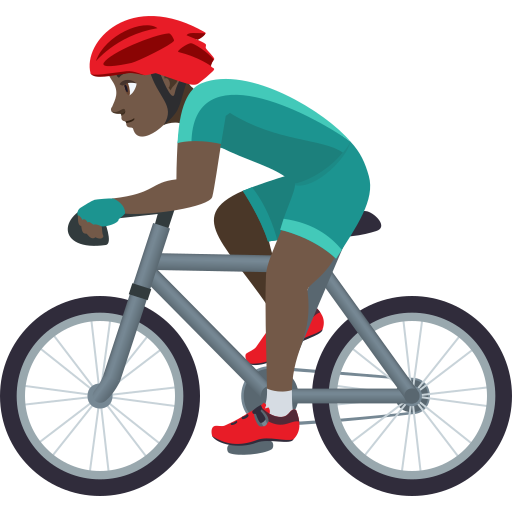 Чоловік на велосипеді: дуже темний тон шкіри для JoyPixels 10.0