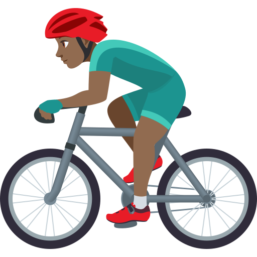 Homem Ciclista: Pele Morena Escura para JoyPixels 10.0