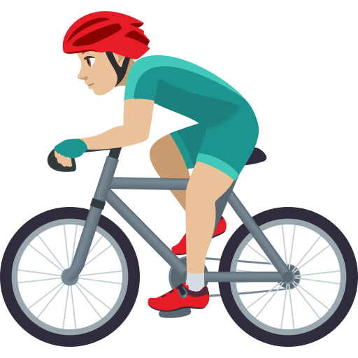 Homem Ciclista: Pele Morena Clara para JoyPixels 10.0