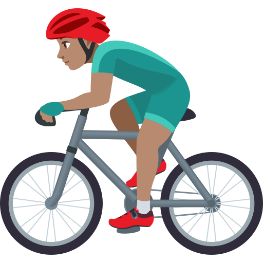 Homem Ciclista: Pele Morena para JoyPixels 10.0