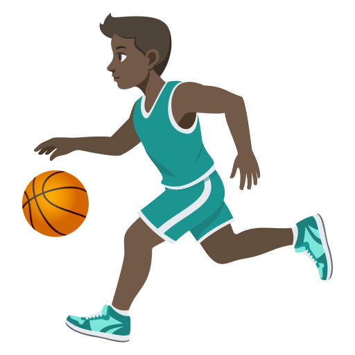 Homem Jogando Basquete: Pele Escura para JoyPixels 10.0