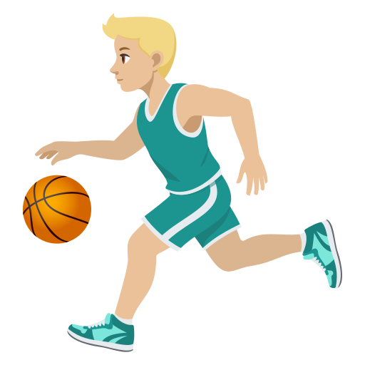 Homem Jogando Basquete: Pele Morena Clara para JoyPixels 10.0