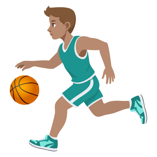 Homem Jogando Basquete: Pele Morena para JoyPixels 10.0