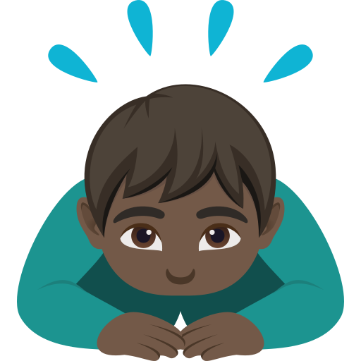 Lelaki menunduk: ton kulit gelap untuk JoyPixels 10.0