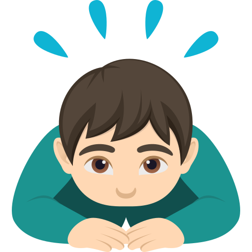 Lelaki menunduk: ton kulit cerah untuk JoyPixels 10.0