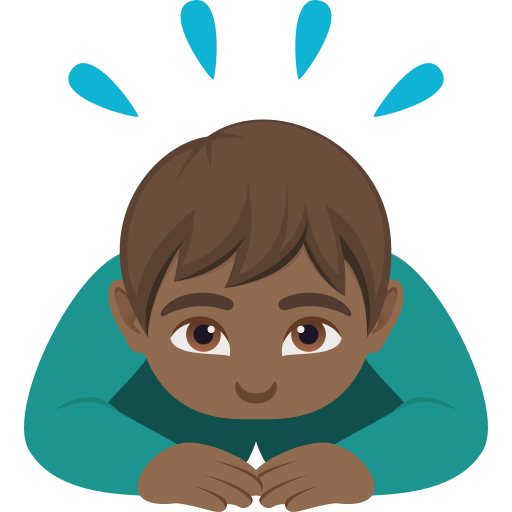 Lelaki menunduk: ton kulit sederhana gelap untuk JoyPixels 10.0