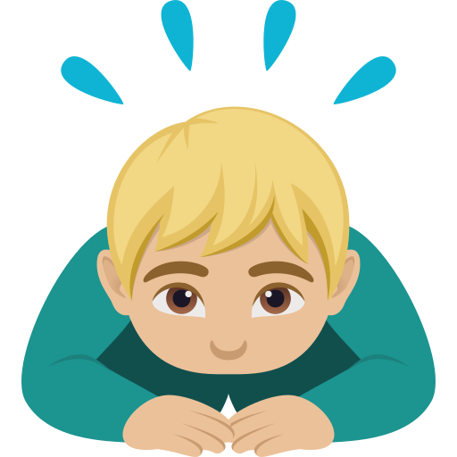 Lelaki menunduk: ton kulit sederhana cerah untuk JoyPixels 10.0