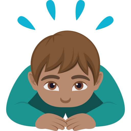 Lelaki menunduk: ton kulit sederhana untuk JoyPixels 10.0