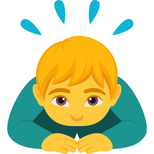 Lelaki menunduk untuk JoyPixels 10.0