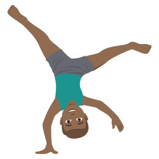 Homem Fazendo Estrela: Pele Morena Escura para JoyPixels 10.0