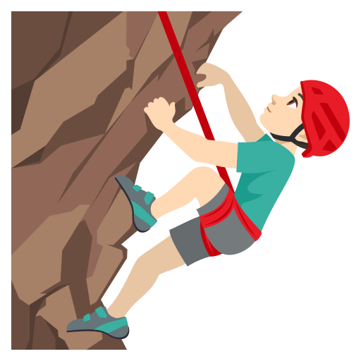 Homem Escalando: Pele Clara para JoyPixels 10.0