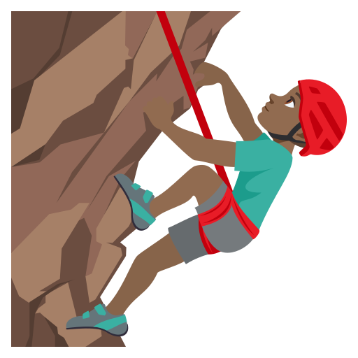 Homem Escalando: Pele Morena Escura para JoyPixels 10.0