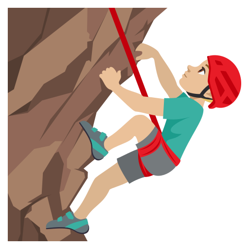 Homem Escalando: Pele Morena Clara para JoyPixels 10.0