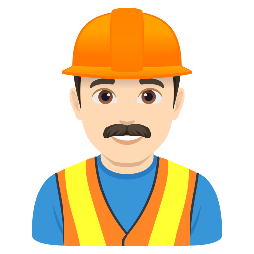 Чоловік-будівельник: дуже світлий тон шкіри для JoyPixels 10.0