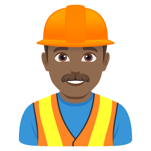 Pedreiro: Pele Morena Escura para JoyPixels 10.0