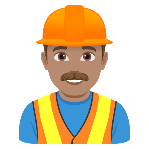 Pedreiro: Pele Morena para JoyPixels 10.0