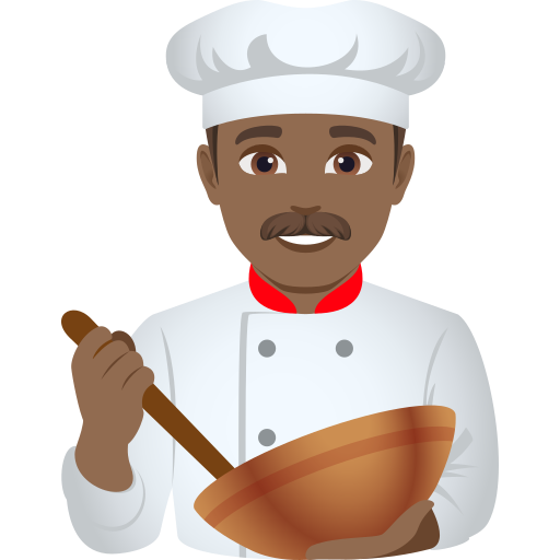 Чоловік-кухар: темний тон шкіри для JoyPixels 10.0