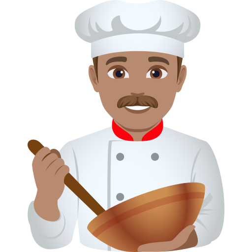 Cozinheiro: Pele Morena para JoyPixels 10.0