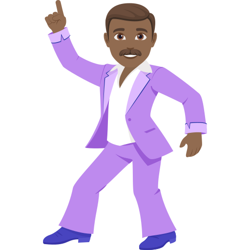 Homem Dançando: Pele Morena Escura para JoyPixels 10.0