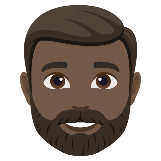 Бородатий чоловік: дуже темний тон шкіри для JoyPixels 10.0