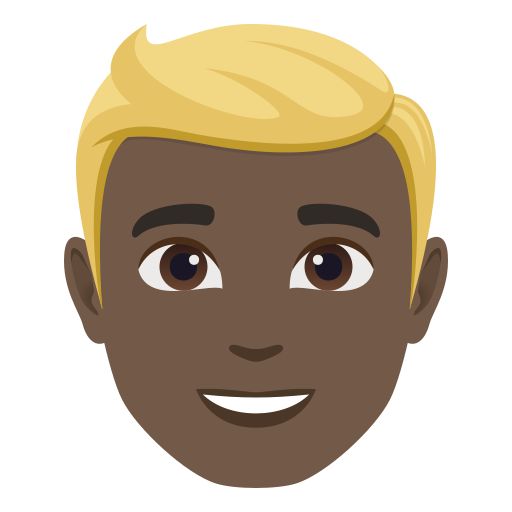 Homem: Cabelo Loiro: Pele Escura para JoyPixels 10.0