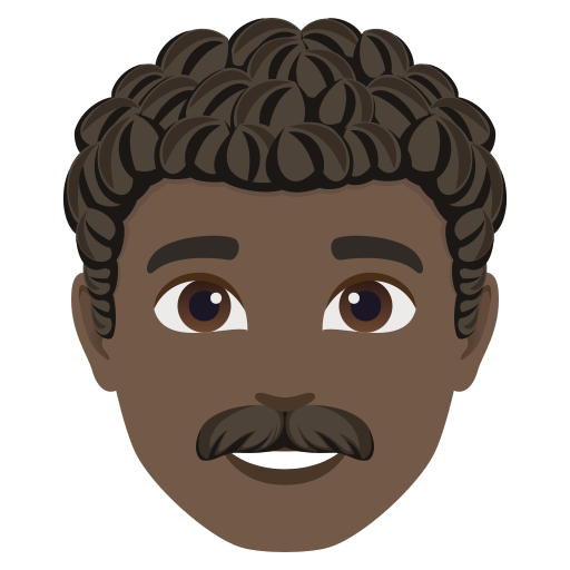 Caramba: Tom de Pele Escura, Cabelo Encaracolado para JoyPixels 10.0