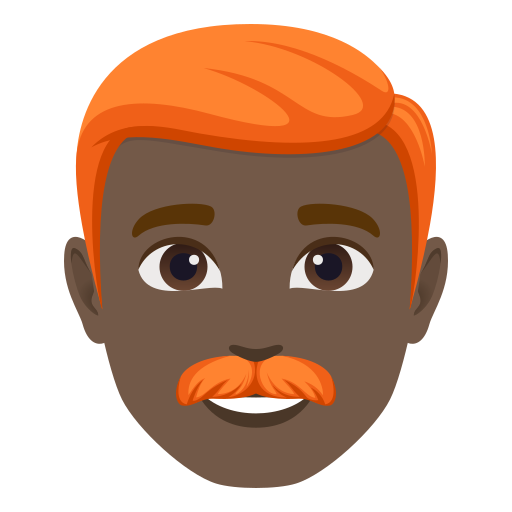 Homem: Pele Escura, Cabelo Vermelho para JoyPixels 10.0