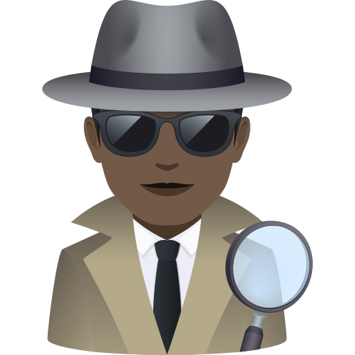 Homem Detective: Tom de Pele Escura para JoyPixels 10.0