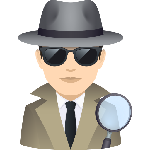 Чоловік-детектив: дуже світлий тон шкіри для JoyPixels 10.0