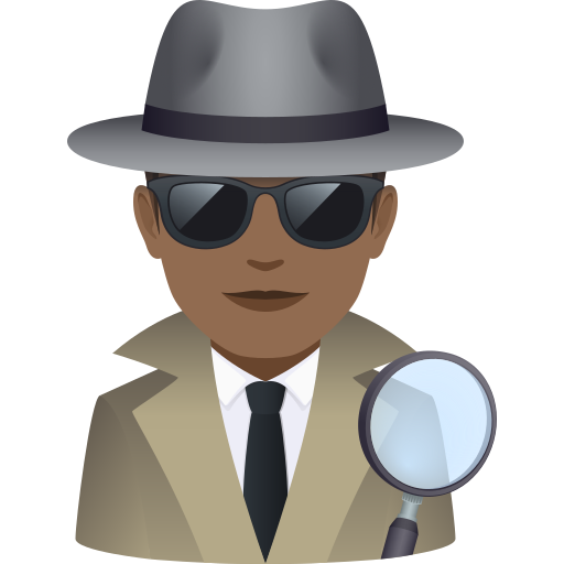 Homem Detective: Tom de Pele Média-escura para JoyPixels 10.0