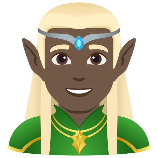 Elfo Homem: Pele Escura para JoyPixels 10.0