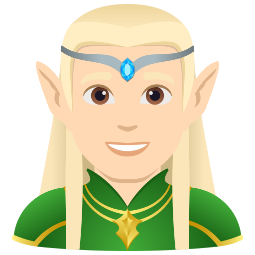 Elfo Homem: Pele Clara para JoyPixels 10.0