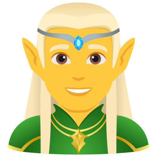 Mężczyzna elf dla JoyPixels 10.0