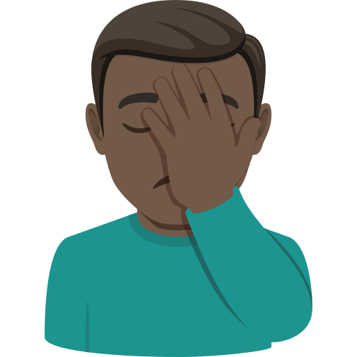 Homem Decepcionado: Pele Escura para JoyPixels 10.0