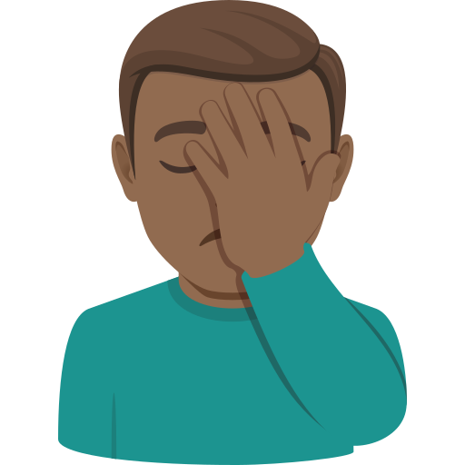 Homem Decepcionado: Pele Morena Escura para JoyPixels 10.0