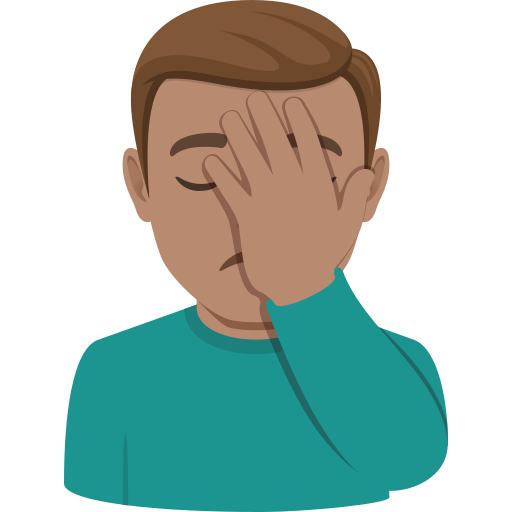 Homem Decepcionado: Pele Morena para JoyPixels 10.0