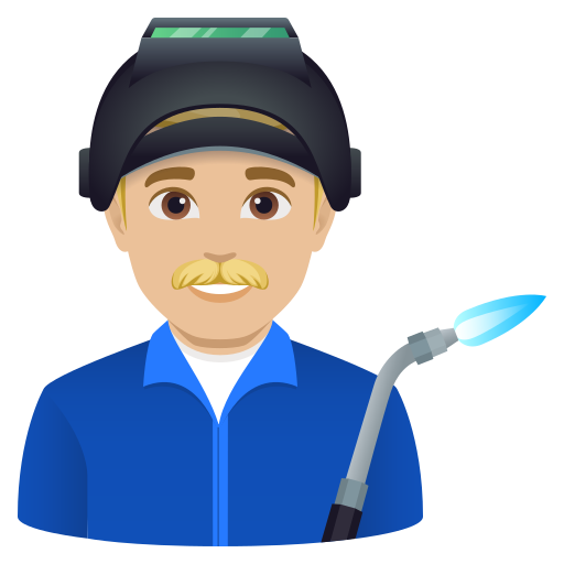 Чоловік-робітник: світлий тон шкіри для JoyPixels 10.0