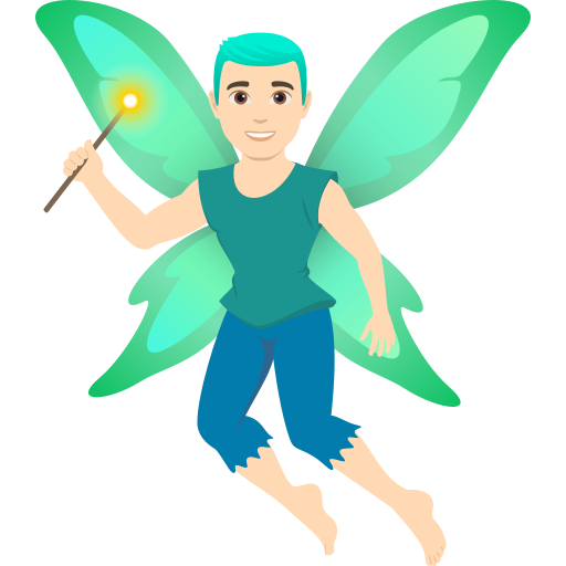 Homem Fada: Pele Clara para JoyPixels 10.0