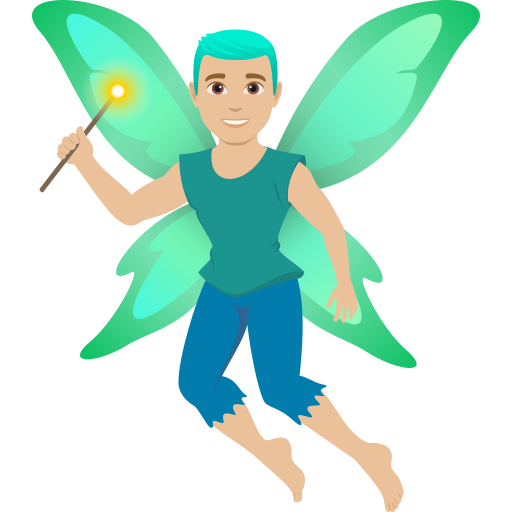 Homem Fada: Pele Morena Clara para JoyPixels 10.0