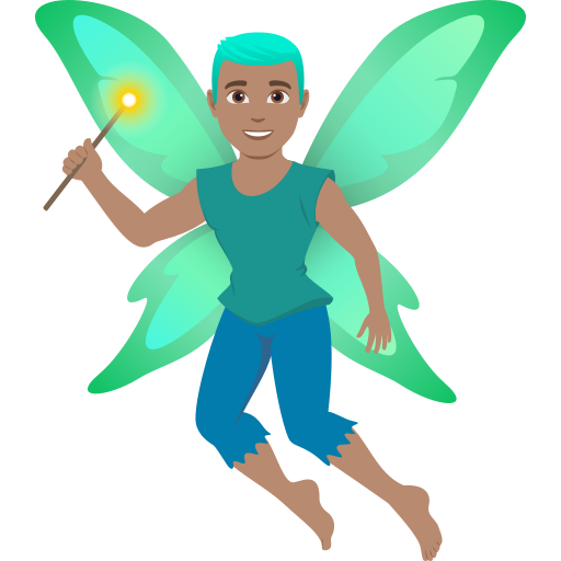 Homem Fada: Pele Morena para JoyPixels 10.0