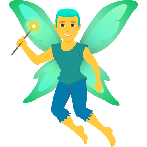 Mężczyzna wróżka dla JoyPixels 10.0