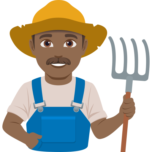 Fazendeiro: Pele Morena Escura para JoyPixels 10.0