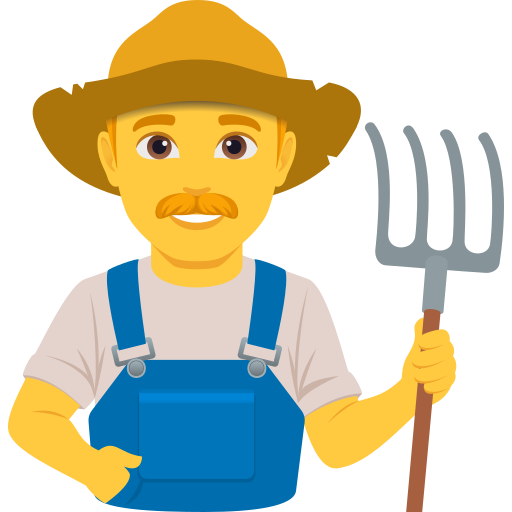 Чоловік-фермер для JoyPixels 10.0