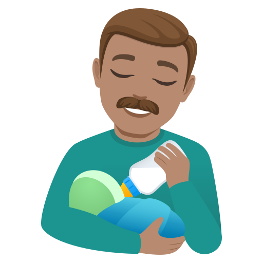 Homem Alimentando Bebê: Pele Morena para JoyPixels 10.0