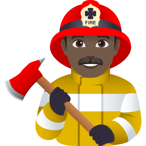 Bombeiro Homem: Pele Escura para JoyPixels 10.0