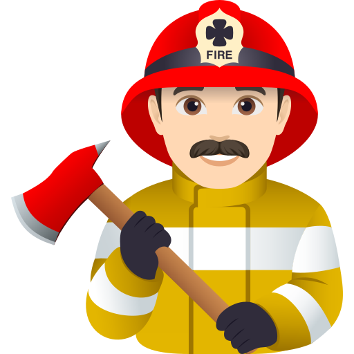 Bombeiro Homem: Pele Clara para JoyPixels 10.0