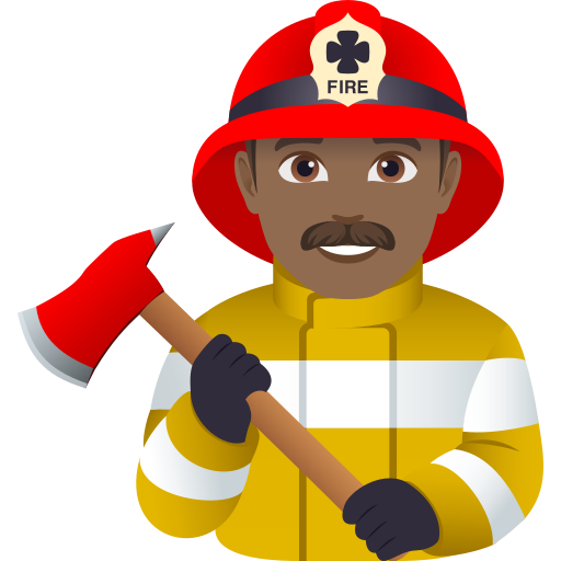 Man Firefighter: Medium-Dark Skin Tone para JoyPixels 10.0