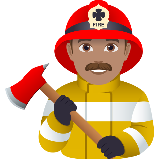 Bombeiro Homem: Pele Morena para JoyPixels 10.0