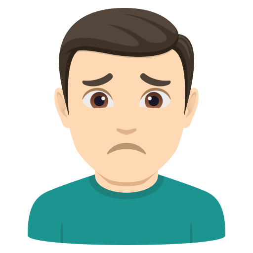 Homem Franzindo A Sobrancelha: Pele Clara para JoyPixels 10.0